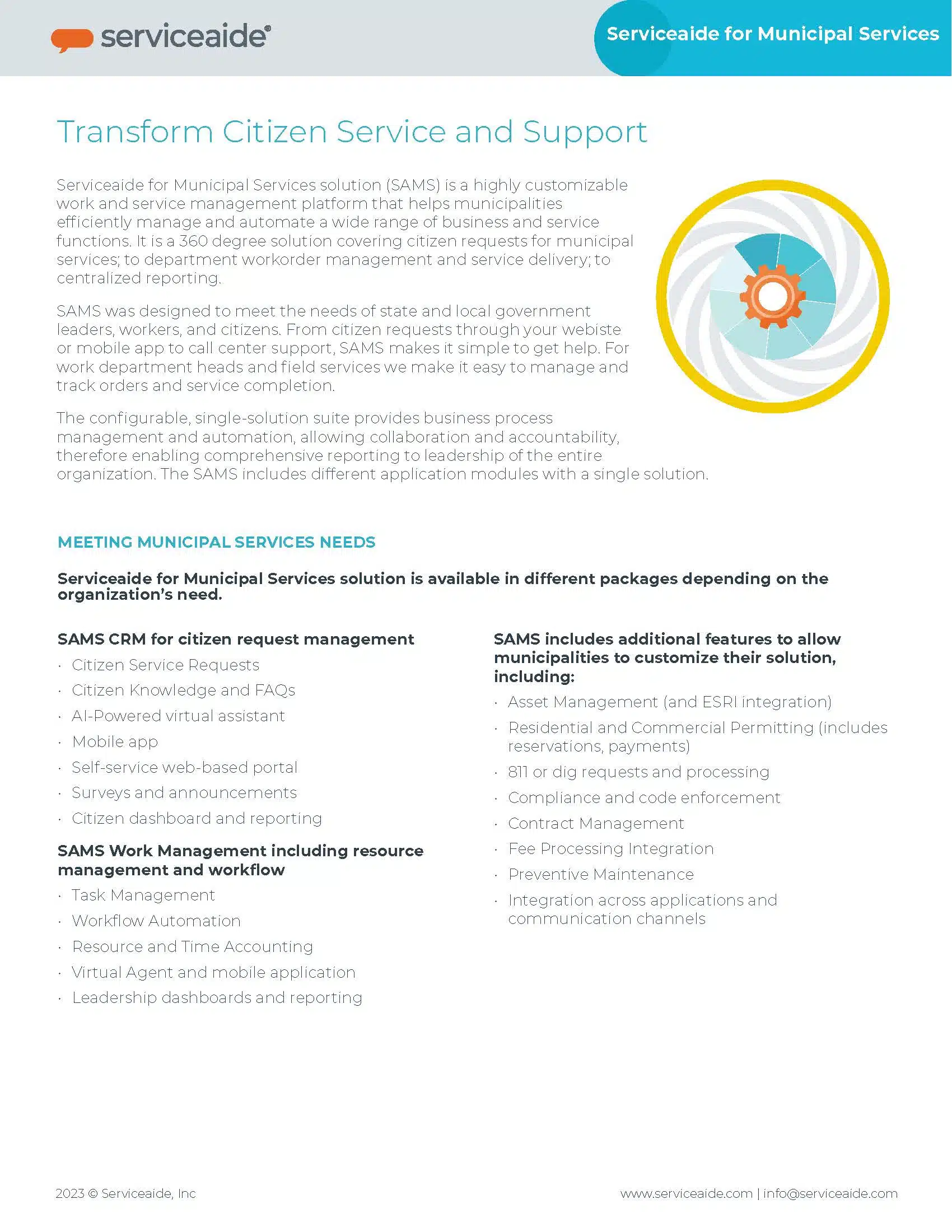 Thumbnail of Municipal Services Datasheet